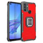 For OPPO A53 2020 / A32 Fierce Warrior Series Armor Aluminum Alloy + TPU Phone Case with Ring Holder(Red) - 1