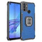 For OPPO A53 2020 / A32 Fierce Warrior Series Armor Aluminum Alloy + TPU Phone Case with Ring Holder(Blue) - 1