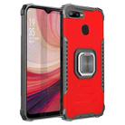 For OPPO A7 / A5S / A12 / A11K / F9 Fierce Warrior Series Armor Aluminum Alloy + TPU Phone Case with Ring Holder(Red) - 1