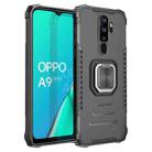 For OPPO A9 2020 / A5 2020 Fierce Warrior Series Armor Aluminum Alloy + TPU Phone Case with Ring Holder(Black) - 1