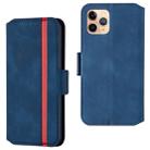 For iPhone 11 Pro Retro Frosted Oil Side Horizontal Flip Case with Holder & Card Slots(Blue) - 1