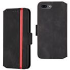 For iPhone 8 Plus & 7 Plus Retro Frosted Oil Side Horizontal Flip Case with Holder & Card Slots(Black) - 1