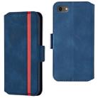 For iPhone SE 2020 & 8 & 7 Retro Frosted Oil Side Horizontal Flip Case with Holder & Card Slots(Blue) - 1