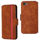 For iPhone SE 2020 & 8 & 7 Retro Frosted Oil Side Horizontal Flip Case with Holder & Card Slots(Brown) - 1