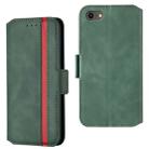 For iPhone SE 2020 & 8 & 7 Retro Frosted Oil Side Horizontal Flip Case with Holder & Card Slots(Green) - 1