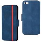 For iPhone 6 Plus & 6s Plus Retro Frosted Oil Side Horizontal Flip Case with Holder & Card Slots(Blue) - 1