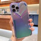For iPhone 12 mini Love-heart Colorful TPU Phone Protective Case (Purple) - 1