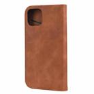 For iPhone 12 Skin Feel Splicing Leather Phone Case(Brown) - 3
