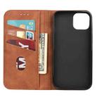 For iPhone 12 Skin Feel Splicing Leather Phone Case(Brown) - 4