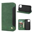 For iPhone 12 mini Skin Feel Splicing Leather Phone Case (Green) - 1