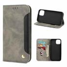 For iPhone 12 mini Skin Feel Splicing Leather Phone Case (Grey) - 1