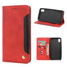 For iPhone XS Max Skin Feel Splicing Leather Phone Case(Red) - 1