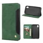 For iPhone XS Max Skin Feel Splicing Leather Phone Case(Green) - 1