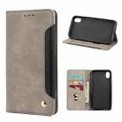 For iPhone XS Max Skin Feel Splicing Leather Phone Case(Grey) - 1