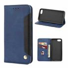 For iPhone SE 2022 / SE 2020 / 8 / 7 Skin Feel Splicing Leather Phone Case(Blue) - 1