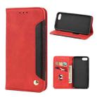 Skin Feel Splicing Leather Phone Case For iPhone 8 Plus & 7 Plus(Red) - 1