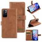 For Xiaomi Redmi Note 11 4G / Note 11S 4G International Version Copper Buckle Horizontal Flip Leather Phone Case(Brown) - 1