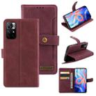 For Xiaomi Redmi Note 11 4G / Note 11S 4G International Version Copper Buckle Horizontal Flip Leather Phone Case(Maroon) - 1