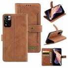 For Xiaomi Redmi Note 11 Pro / Note 11 Pro+ Copper Buckle Horizontal Flip Leather Phone Case(Brown) - 1
