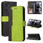 For OPPO Realme GT Neo2 Business Stitching-Color Horizontal Flip PU Leather Phone Case(Green) - 1