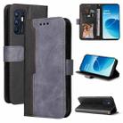 For OPPO Reno6 4G Business Stitching-Color Horizontal Flip PU Leather Phone Case(Gray) - 1