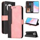 For Huawei nova 8i / Honor 50 Lite 5G Business Stitching-Color Horizontal Flip PU Leather Phone Case(Pink) - 1
