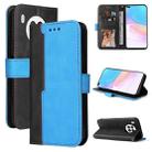 For Huawei nova 8i / Honor 50 Lite 5G Business Stitching-Color Horizontal Flip PU Leather Phone Case(Blue) - 1