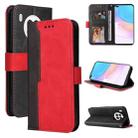 For Huawei nova 8i / Honor 50 Lite 5G Business Stitching-Color Horizontal Flip PU Leather Phone Case(Red) - 1