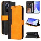 For Huawei nova 9 / Honor 50 5G Business Stitching-Color Horizontal Flip PU Leather Phone Case(Orange) - 1