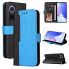 For Huawei nova 9 / Honor 50 5G Business Stitching-Color Horizontal Flip PU Leather Phone Case(Blue) - 1