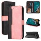 For Nokia G50 Business Stitching-Color Horizontal Flip PU Leather Phone Case(Pink) - 1