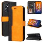 For Samsung Galaxy M52 5G Business Stitching-Color Horizontal Flip PU Leather Phone Case(Orange) - 1