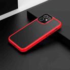 For iPhone 12 mini Frosted Back Shockproof Phone Case (Red) - 1