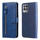 For OPPO Realme 8i Calf Texture Zipper Horizontal Flip Leather Phone Case(Blue) - 1