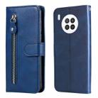 For Huawei nova 8i / Honor 50 Lite Calf Texture Zipper Horizontal Flip Leather Phone Case(Blue) - 1