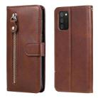 For Samsung Galaxy A03S 164mm Calf Texture Zipper Horizontal Flip Leather Phone Case(Brown) - 1