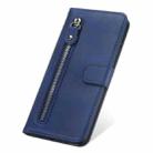 For Samsung Galaxy A13 5G Calf Texture Zipper Horizontal Flip Leather Phone Case(Blue) - 7
