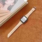 Knife Tail Shaped Cowhide Watch Band For Apple Watch Series 9&8&7 41mm / SE 3&SE 2&6&SE&5&4 40mm / 3&2&1 38mm(Gold) - 1