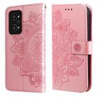 For OPPO Realme GT Neo2 7-petal Flowers Embossed Flip Leather Phone Case with Holder & Card Slots(Rose Gold) - 1