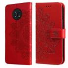 For Nokia G50 7-petal Flowers Embossed Flip Leather Phone Case with Holder & Card Slots(Red) - 1