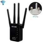 Wireless Smart WiFi Router Repeater with 4 WiFi Antennas, Plug Specification:UK Plug(Black) - 1
