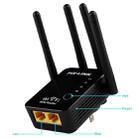 Wireless Smart WiFi Router Repeater with 4 WiFi Antennas, Plug Specification:US Plug(Black) - 4