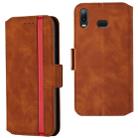 For Galaxy A10s Retro Frosted Oil Side Horizontal Flip Case with Holder & Card Slots(Brown) - 1