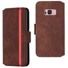 For Galaxy S8 Retro Frosted Oil Side Horizontal Flip Case with Holder & Card Slots(Wine Red) - 1