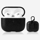 Snakeskin Texture Earphone Protective Case with Hang Buckle For AirPods 3(Black) - 1