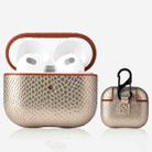 Snakeskin Texture Earphone Protective Case with Hang Buckle For AirPods 3(Gold) - 1