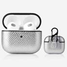 Snakeskin Texture Earphone Protective Case with Hang Buckle For AirPods 3(Silver) - 1