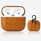 Crazy Horse Texture Earphone Protective Case with Hang Buckle For AirPods 3(Brown) - 1