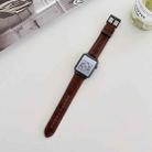 Crazy Horse Texture Matte Watch Band For Apple Watch Series 8&7 41mm / SE 2&6&SE&5&4 40mm / 3&2&1 38mm(Coffee) - 1