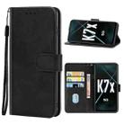 For OPPO K7x Leather Phone Case(Black) - 1